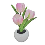 Pot Nightlights Tulips Table Lamp Room Deco